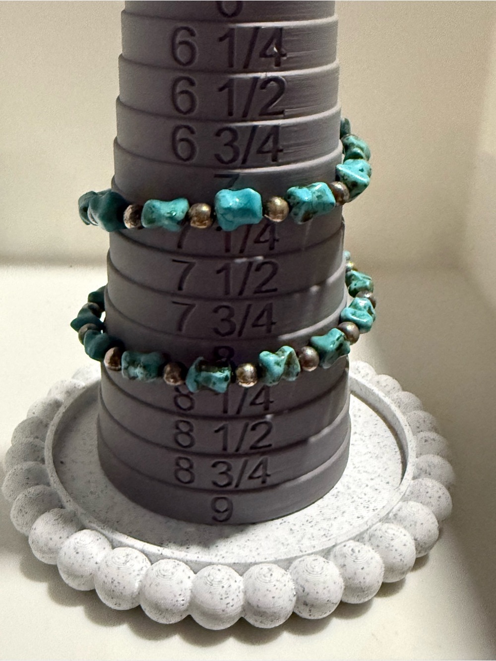 Turquoise Chip Beaded memory wire  Bracelet